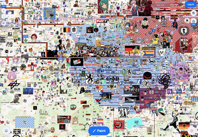 Wplace screenshot from the Munich area