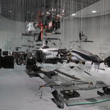 Mercedes car, broken down into components.